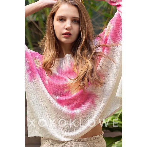 POL Pink Floral Print Wide Neck Sweater Lightweight Oversized - Picture 4 of 14